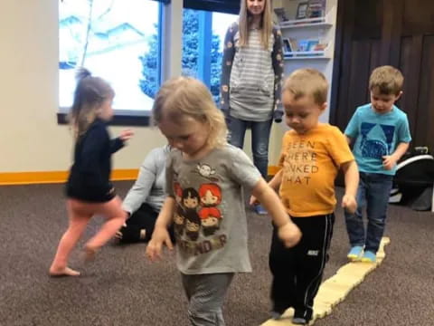 a group of children dancing