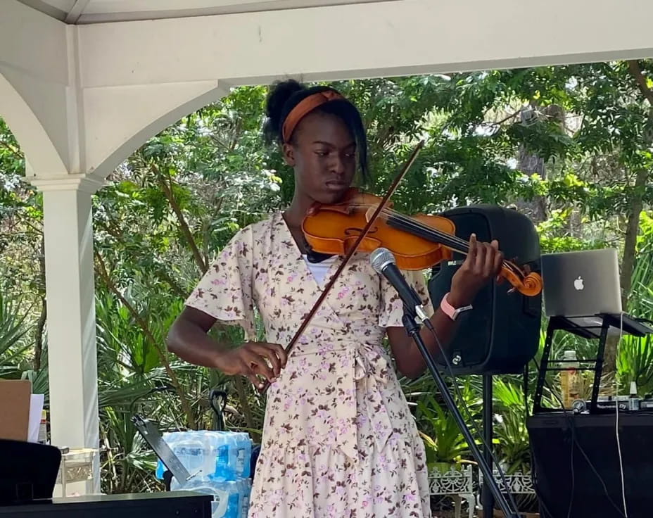 a person playing a violin