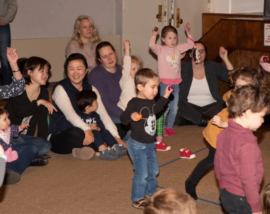 a group of children in a room