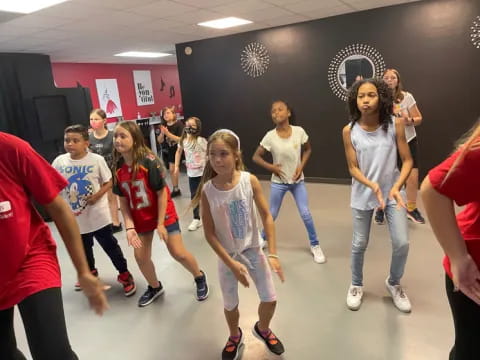 a group of people dancing