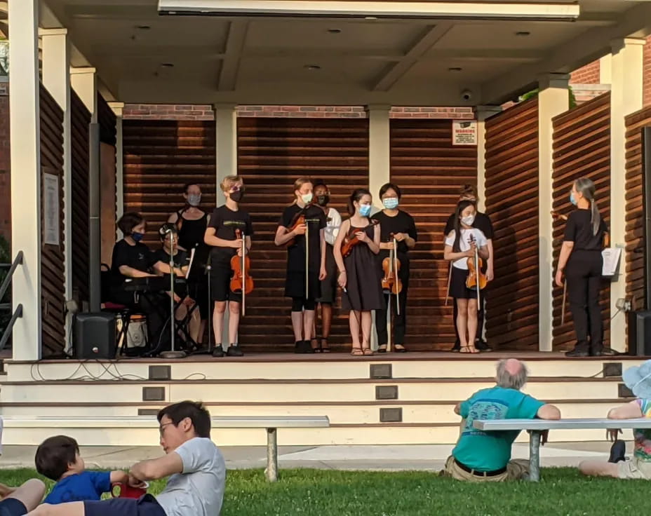 a group of people on a stage