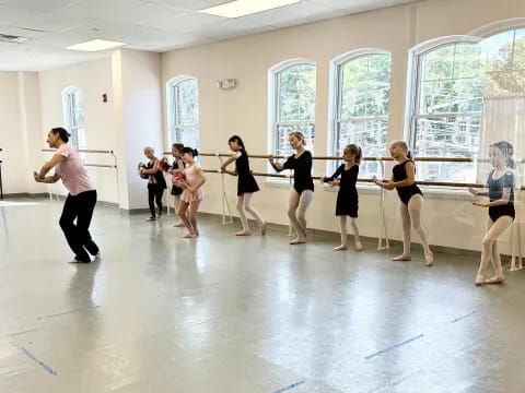 a group of people dancing