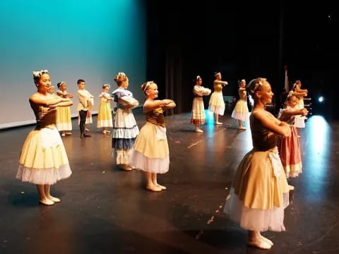 a group of people dancing