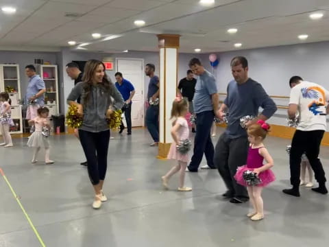 a group of people in a room