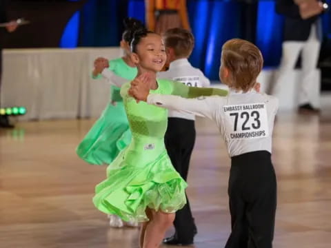 a group of children dancing