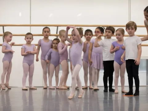 a group of children in a line