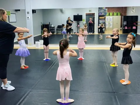 a group of people dancing