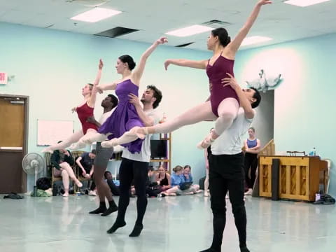 a group of people dancing