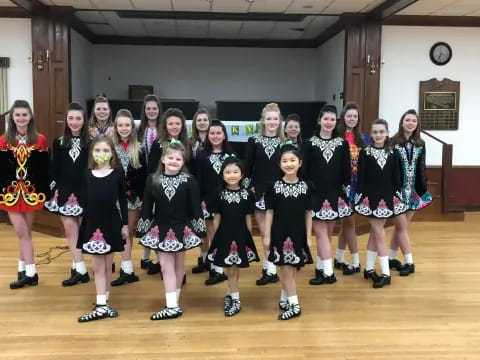 a group of girls in a gym