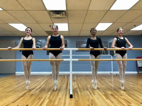 a group of women in a gym