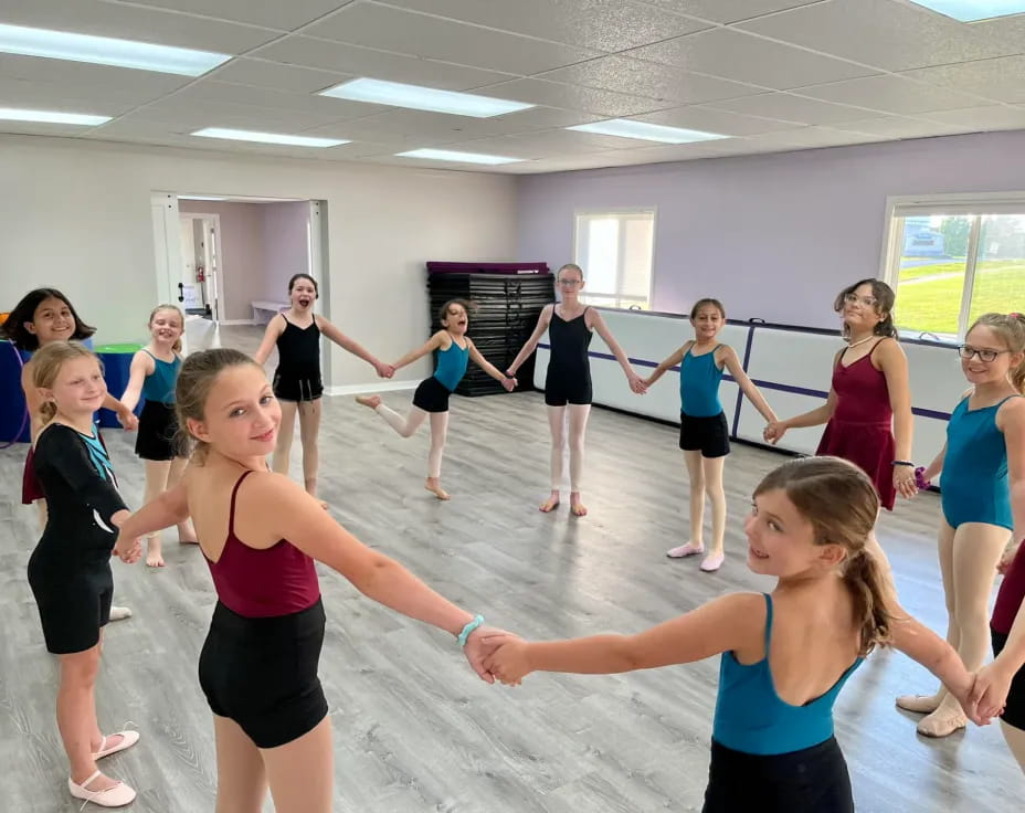 a group of people exercising