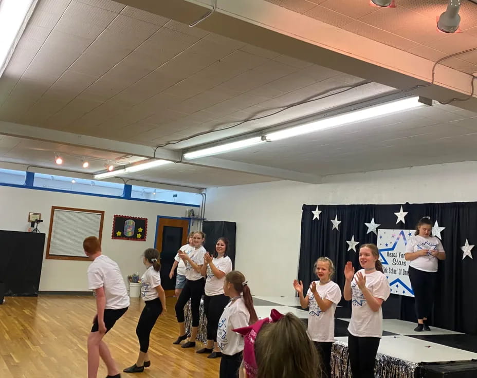 a group of people in a room