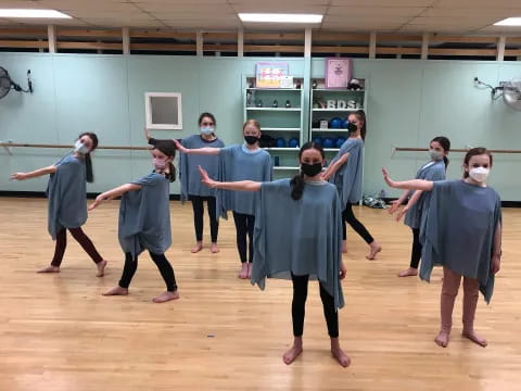 a group of people dancing