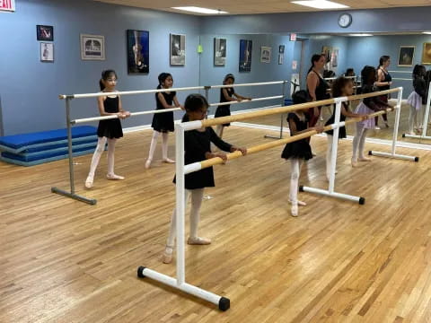 a group of people exercising