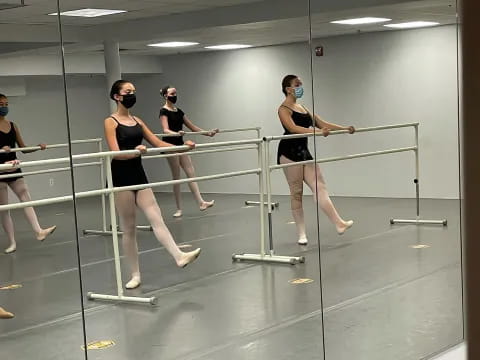 a group of women exercising