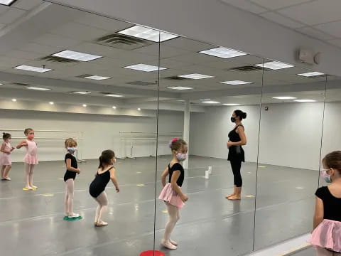 a group of women in a gym
