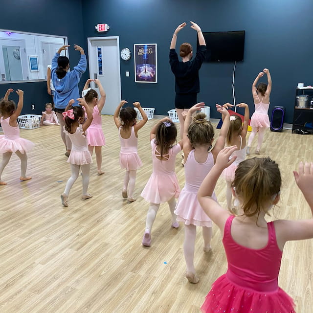 a group of children dancing