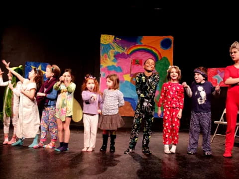 a group of children on a stage