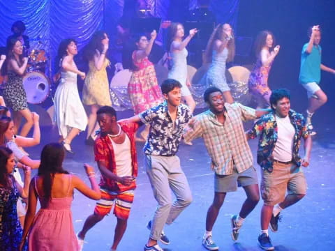 a group of people dancing