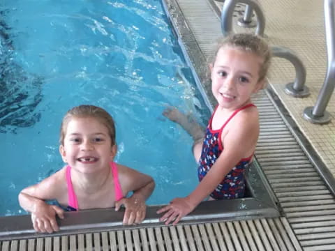 two children in a pool