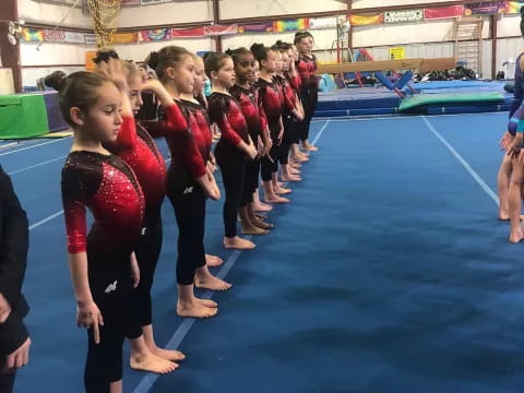 a group of children in a gym