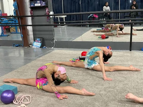 a group of people on the floor