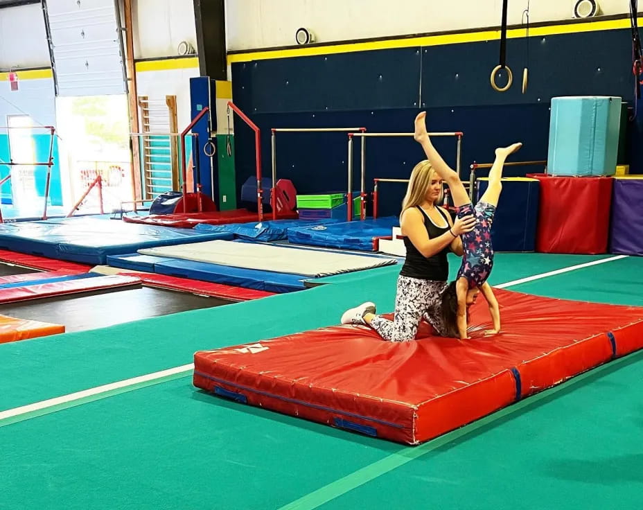 a group of girls in a gym