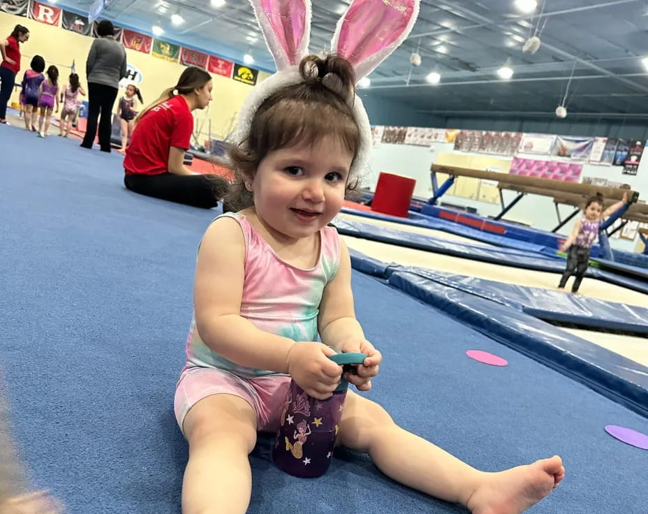 a girl wearing bunny ears