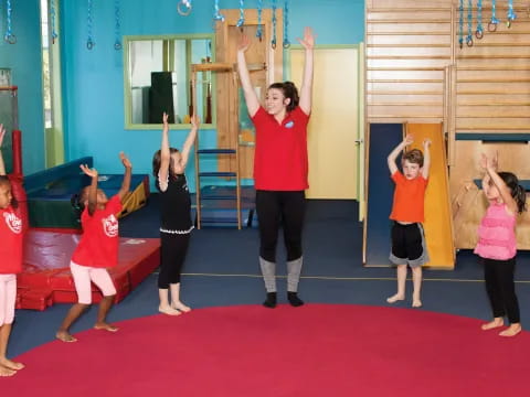 a group of children in a room