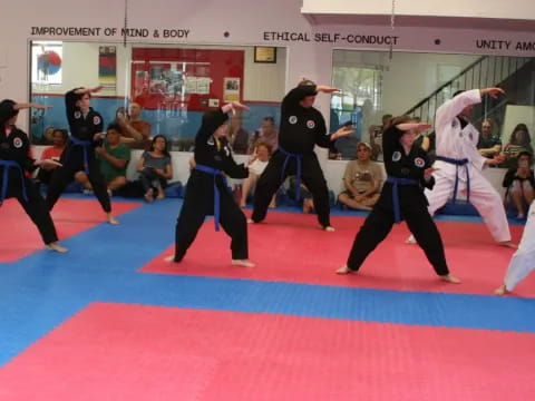 a group of people in a room