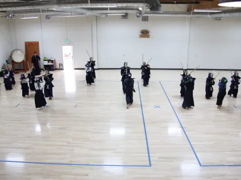 a group of people in a room