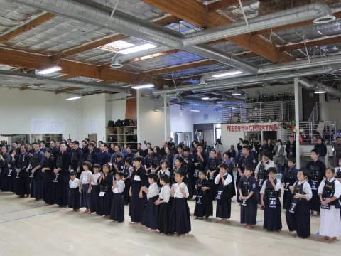 a large group of people in a room