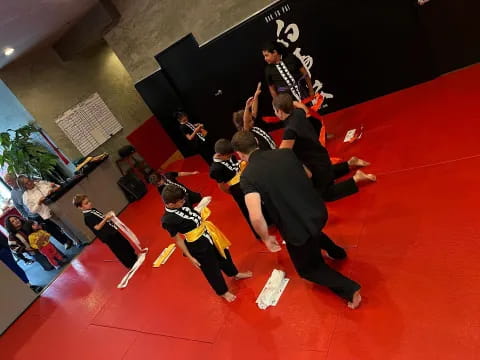 a group of people dancing