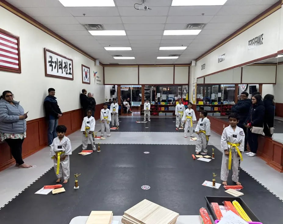 a group of kids in a classroom