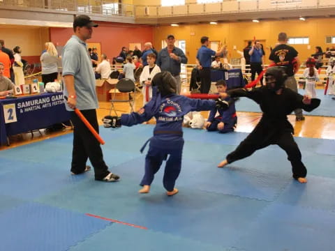 a group of people in a room