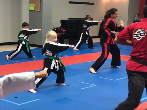 a group of people in a room