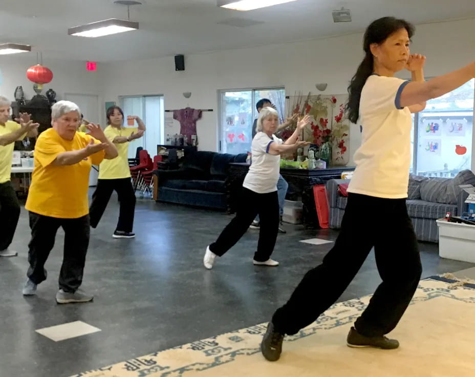 a group of people dancing