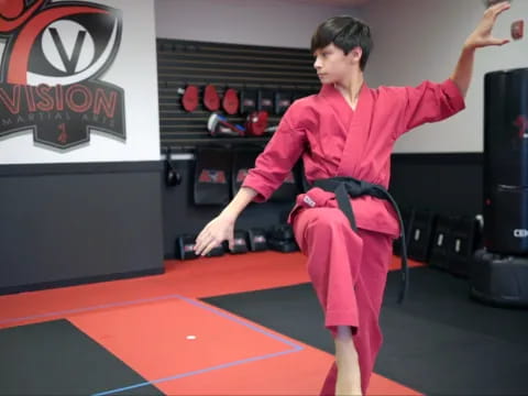 a person in a red suit