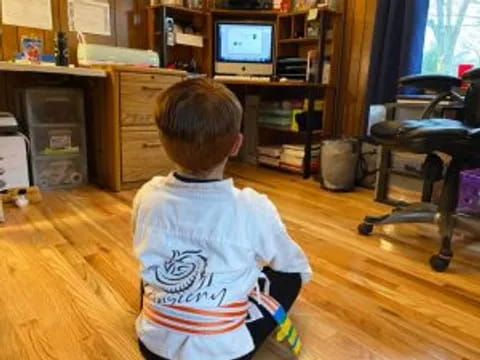 a boy playing video games