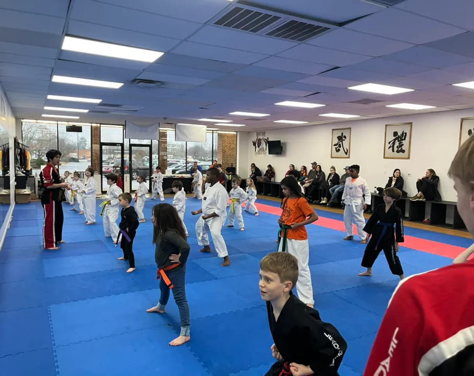 a group of people in a room