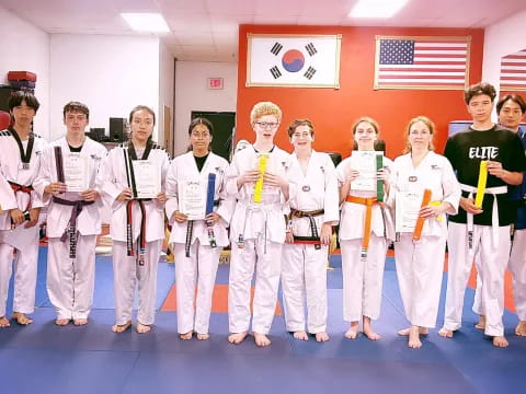 a group of people wearing medals