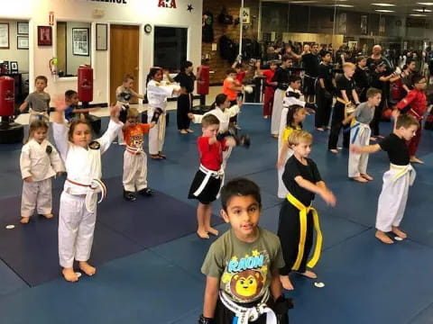 a group of children in a room