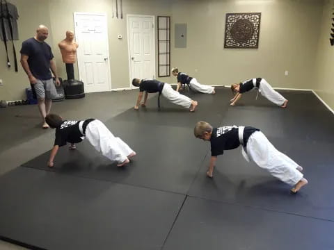 a group of people in a room