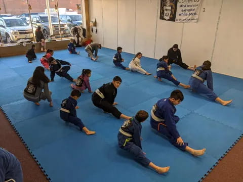 a group of people in a circle