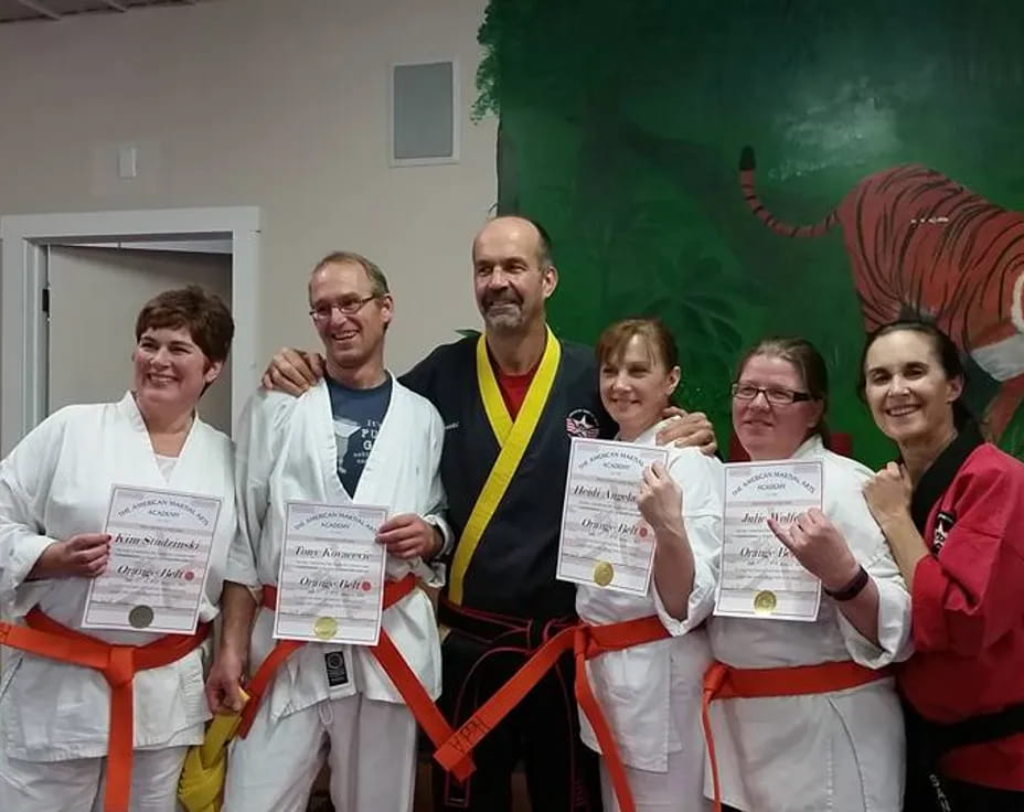 a group of people holding signs