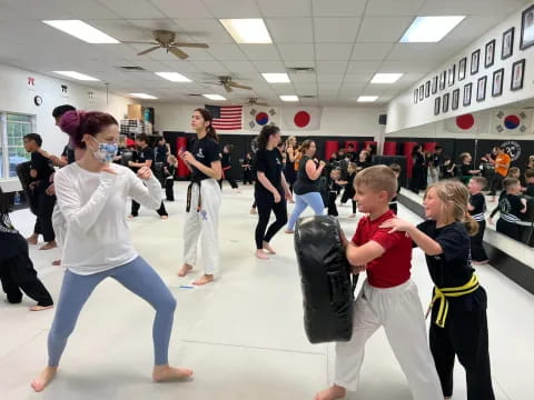 a group of people dancing