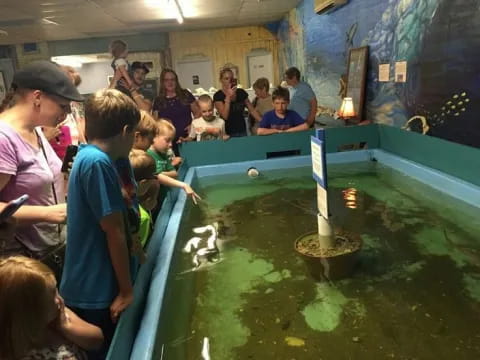 a group of people playing pool