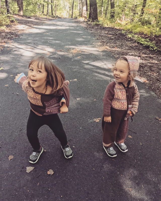 two children on a road