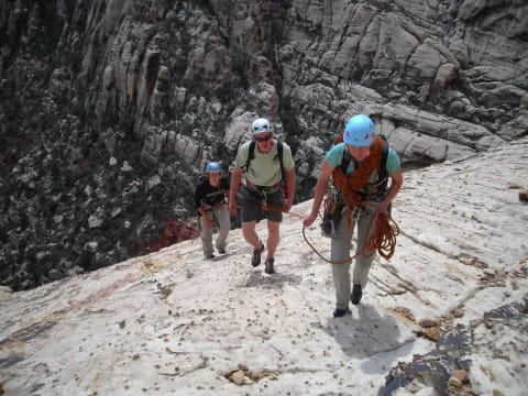 a group of people hiking
