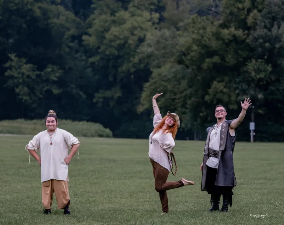 a group of people in a field